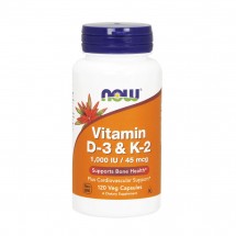 Vitamin D-3 and K-2 - 120 Vegetable Capsules