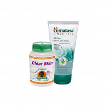 Clear Skin Combo (Willow Wellness Clear Skin Fire - 60 Capsules & Himalaya Oil Control Lemon Face Wash - 150 ml)